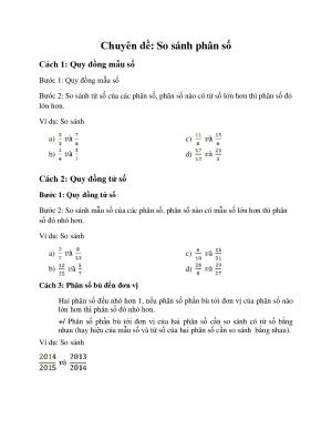 Toán 6: Chuyên đề. Phân số