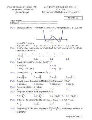 Đề thi thử Toán THPTQG 2019 lần 1 trường Quỳnh Lưu 2 – Nghệ An