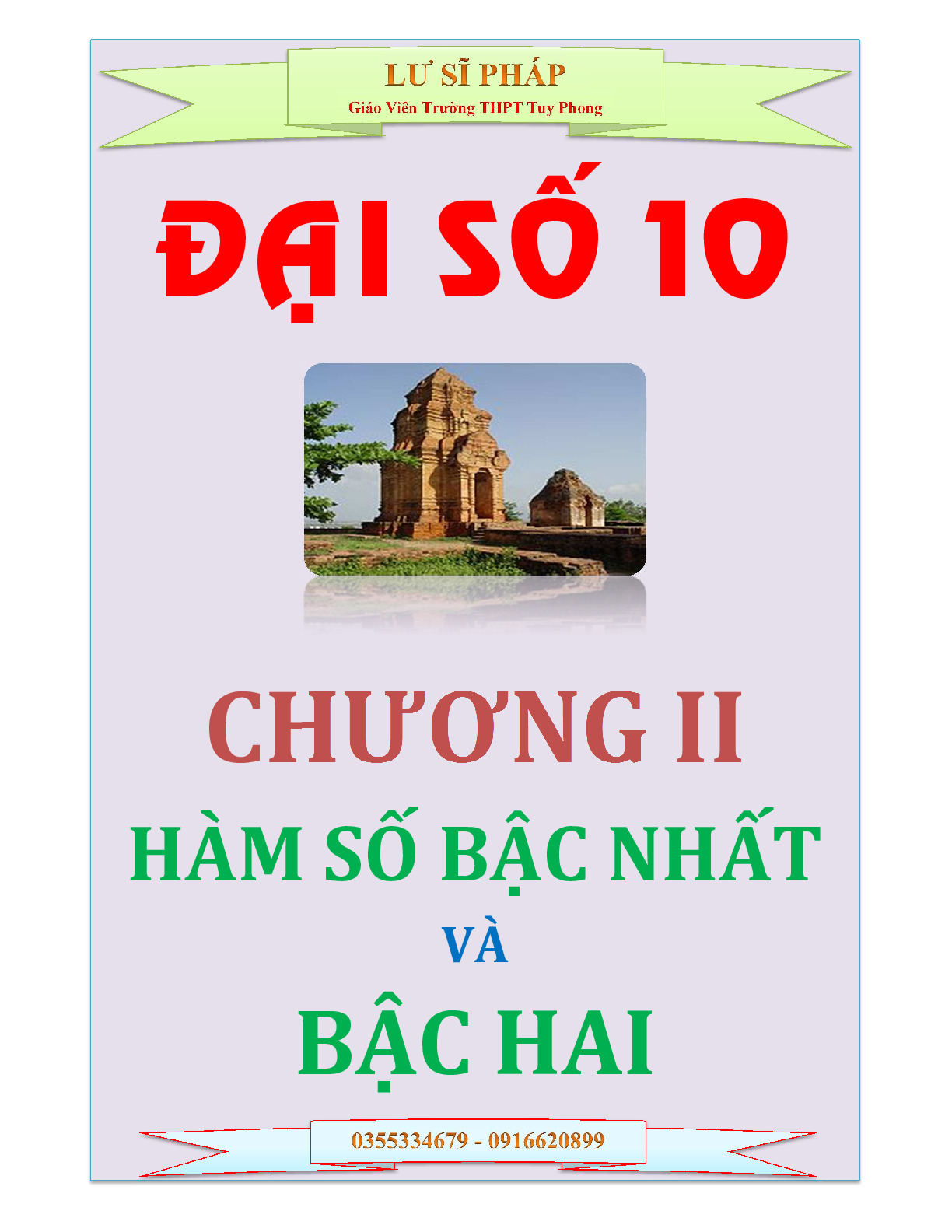 Tài liệu học tập hàm số bậc nhất và bậc hai – Lư Sĩ Pháp