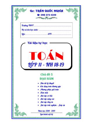 Toán 11: Tài liệu tự học chủ đề đạo hàm – Trần Quốc Nghĩa