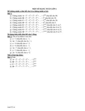 Toán 6 - Một số dạng toán chia hết