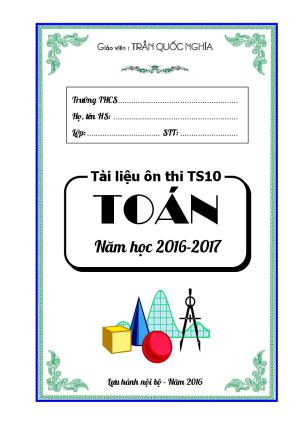 Tổng hợp các chuyên đề và đề thi (có đáp án) ôn thi vào 10