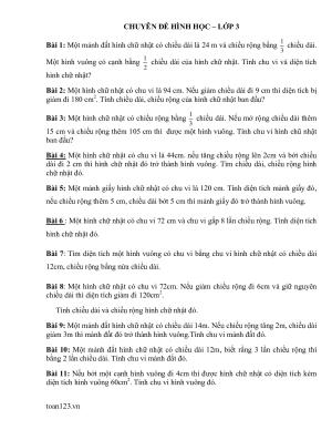 Toán 3 - CHUYÊN ĐỀ HÌNH HỌC LỚP 3