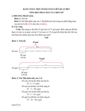 Toán 3 - Tìm một phần mấy của một số