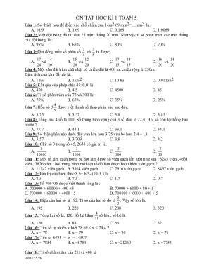 Toán 5 - Ôn tập HK1 phần 1