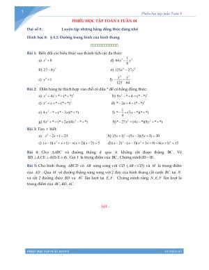 Toán 8 - Phiếu học tập tuần 4