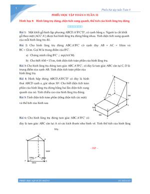 Toán 8 - Phiếu học tập tuần 32