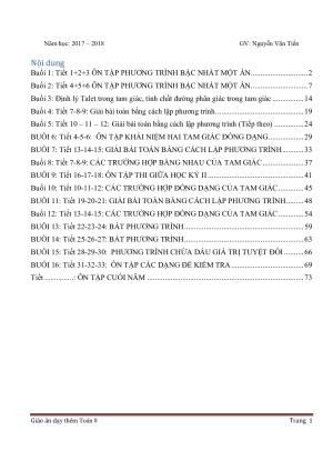 Toán 8 - Giáo án dạy thêm HK2