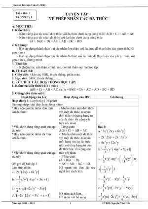 Toán 8 - Giáo án tự chọn HK1