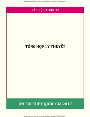 TOÁN 12 - TỔNG HỢP LÝ THUYẾT NGUYỄN VĂN LỰC