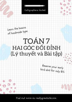 Toán 7: Hai góc đối đỉnh (Phiếu bao gồm lý thuyết và bài tập)