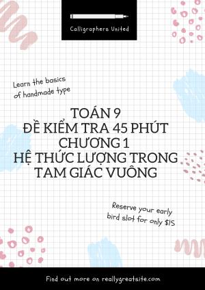 Toán 9: Đề kiểm tra chương 1 Hình học (Hệ thức lượng trong tam giác vuông) -  Có đáp án