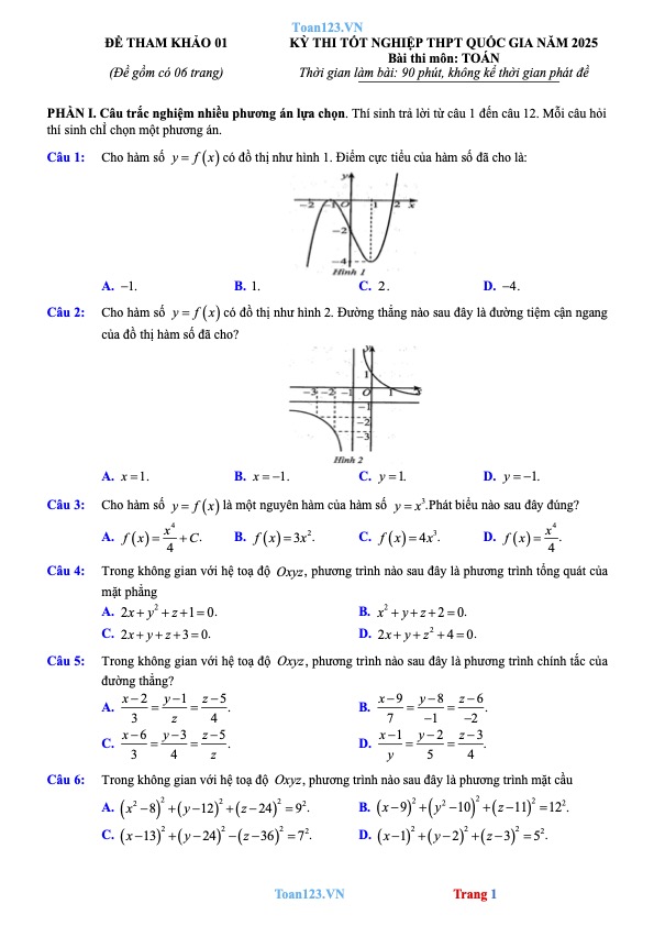10 Đề Ôn Thi Tốt Nghiệp THPT 2025 Môn Toán Có Lời Giải Chi Tiết