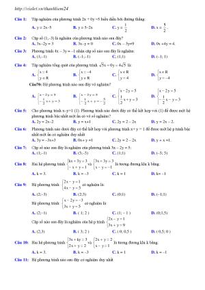 Trắc nghiệm Toán 9 đầy đủ (Hình học + Đại số)