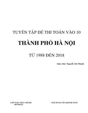 Đề thi vào 10 của Sở GD&ĐT Hà Nội