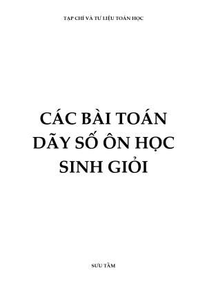 Các bài Toán dãy số ôn học sinh giỏi 11